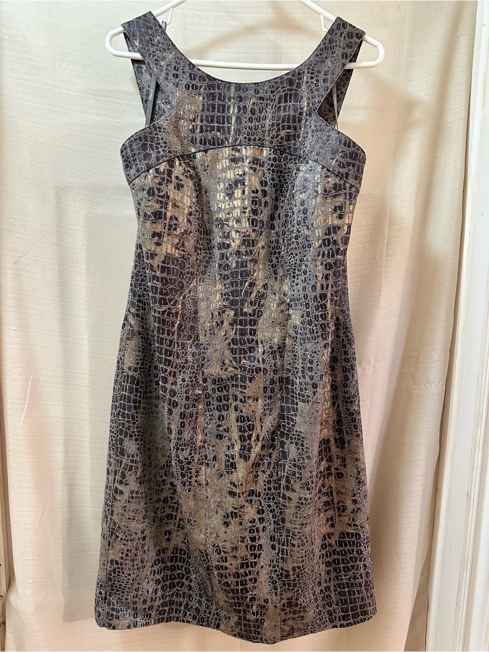Muse Boston Proper Animal Print Fit Dress Size 16 Brown Textured Bodycon